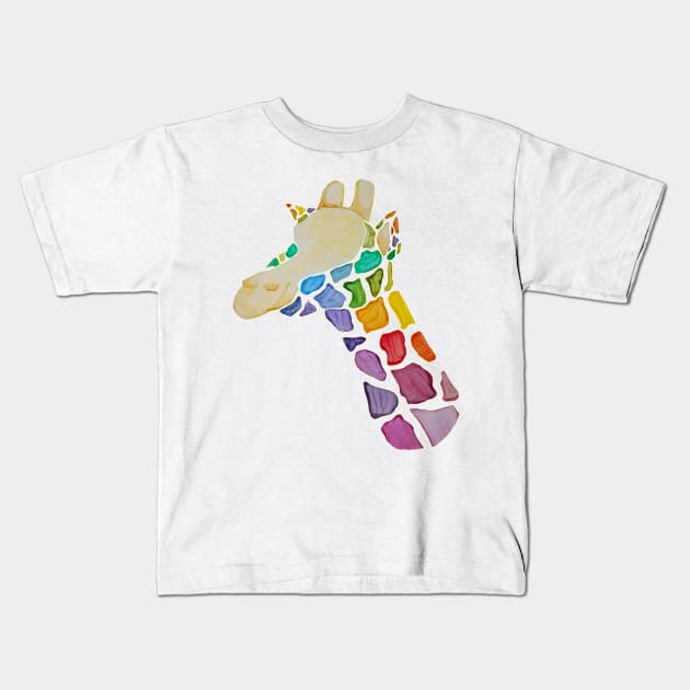 Rainbow Giraffe Kids T-Shirt by mpmi0801